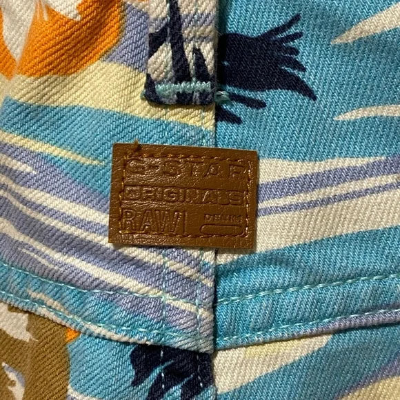 G-Star 5622 3D + Pharrell Williams Beach Hawaiian Floral Palm Tree Jeans Size 32 - Picture 11 of 16